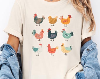 Chemise poulet, chemise poulet femme, amour poulets, chemise animal, chemise poulet fête des mères, chemise agriculteur drôle, chemise amateur de poulet, t-shirt ferme