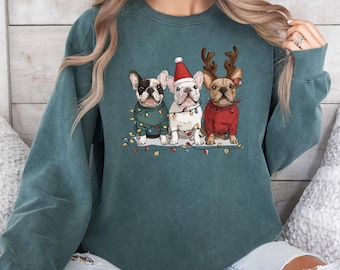 French Bulldog Christmas Sweatshirt, French Bulldog Mom Tshirt, Christmas Dog Sweatshirt, French Bulldogs Shirt, Dog Lover Christmas Gifts