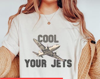 Retro Airplane Shirt, Cool Your Jets Shirt, Funny Aviation Shirt, Flying Airplane Shirt, Travel Shirt, Plane Route Shirt, Pilot Shirt
