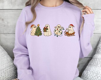 Christmas Ghost Shirt – Cute Spooky Holiday Sweater, Cozy Ghostcore Xmas Shirt, Funny Winter Gift Pullover