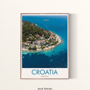 Croatia Travel Print, Croatia Poster, Dubrovnik Print, Europe Travel Print, Balkans, Croatia Poster, Korcula Travel Poster, Birthday gift