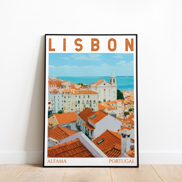 Lisbon Poster, Lisbon Travel Poster Print, Lisbon Poster, Alfama, Portugal Painting, Wall Decor, Travel Poster Wall Art, Digital Download