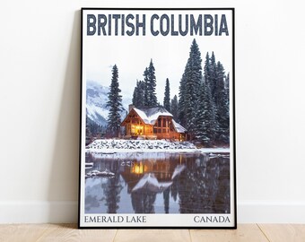 British Columbia Poster, Canada Travel Print, Wall Art, Canada Decor, Artwork Printable, Canada Travel Poster Print, Canada Poster, Digital