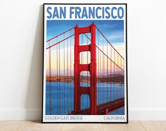 San Francisco Travel Print, Golden Gate Bridge, San Francisco Digital Print, Golden Gate Bridge,Travel Art Print,California Art,Wedding gift