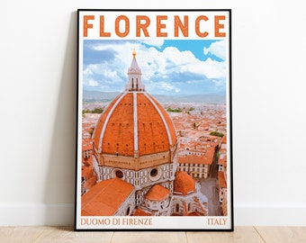 Florence Cathedral Print, Travel Poster, Florence Art, Print of Santa Maria Del Fiore Cathedral Poster Wall Art Decor, Digital Art Printable