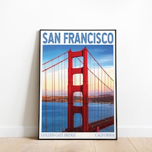 Stampa di viaggio di San Francisco, Golden Gate Bridge, stampa digitale di San Francisco, Golden Gate Bridge, stampa artistica di viaggio, arte della California, regalo di nozze