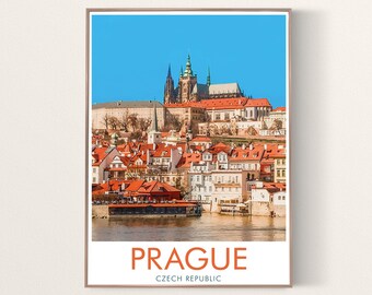 Prague Travel Print, Prague Poster Wall Art, Home Decor,Travel Poster, Europe Travel Print, Prague Print, Czech Republic Travel Poster Print
