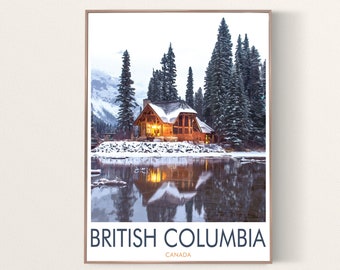British Columbia poster, Canada Travel print, kunst aan de muur, Canada decor, artwork afdrukbaar, reisposter, Canada Travel print, Canada poster