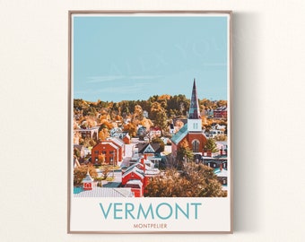Vermont- Montpelier Print, Vermont Wall Art, Vermont Poster, Vermont Photo, Vermont Poster Print, Vermont Wall Art Decor, USA Poster Print
