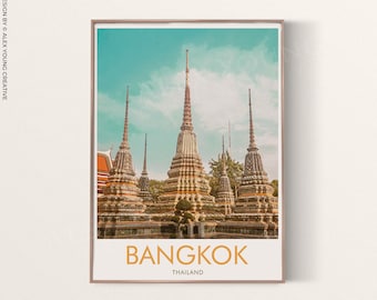 Bangkok Travel Print Poster, Bangkok Wall Art, Cadeau, Azië Poster Print, Bangkok Thailand Schilderij, Muur Decor, Thailand Poster, Huwelijkscadeau
