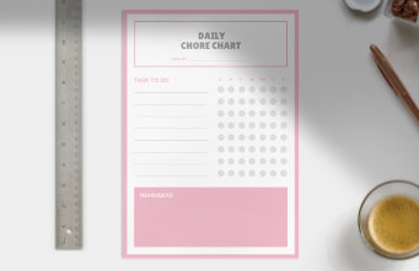 Daily Chore Chart Printable Productivity Planner Daily to Do | Etsy