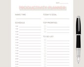 Daily Planner Printable, Productivity Planner, Daily To Do List, Minimalist Planner,