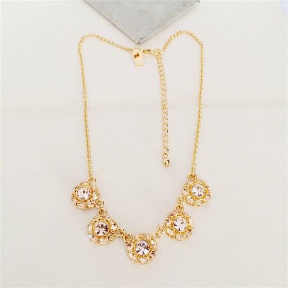 Ritz Glass Stone Gem Row Necklace - Etsy