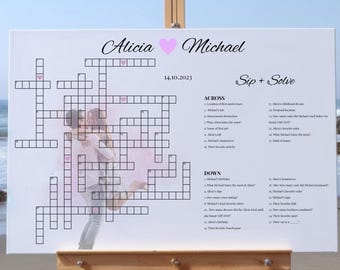 Custom Wedding Crossword Puzzle: Giant Sip and Solve Game (Digital Deliver)