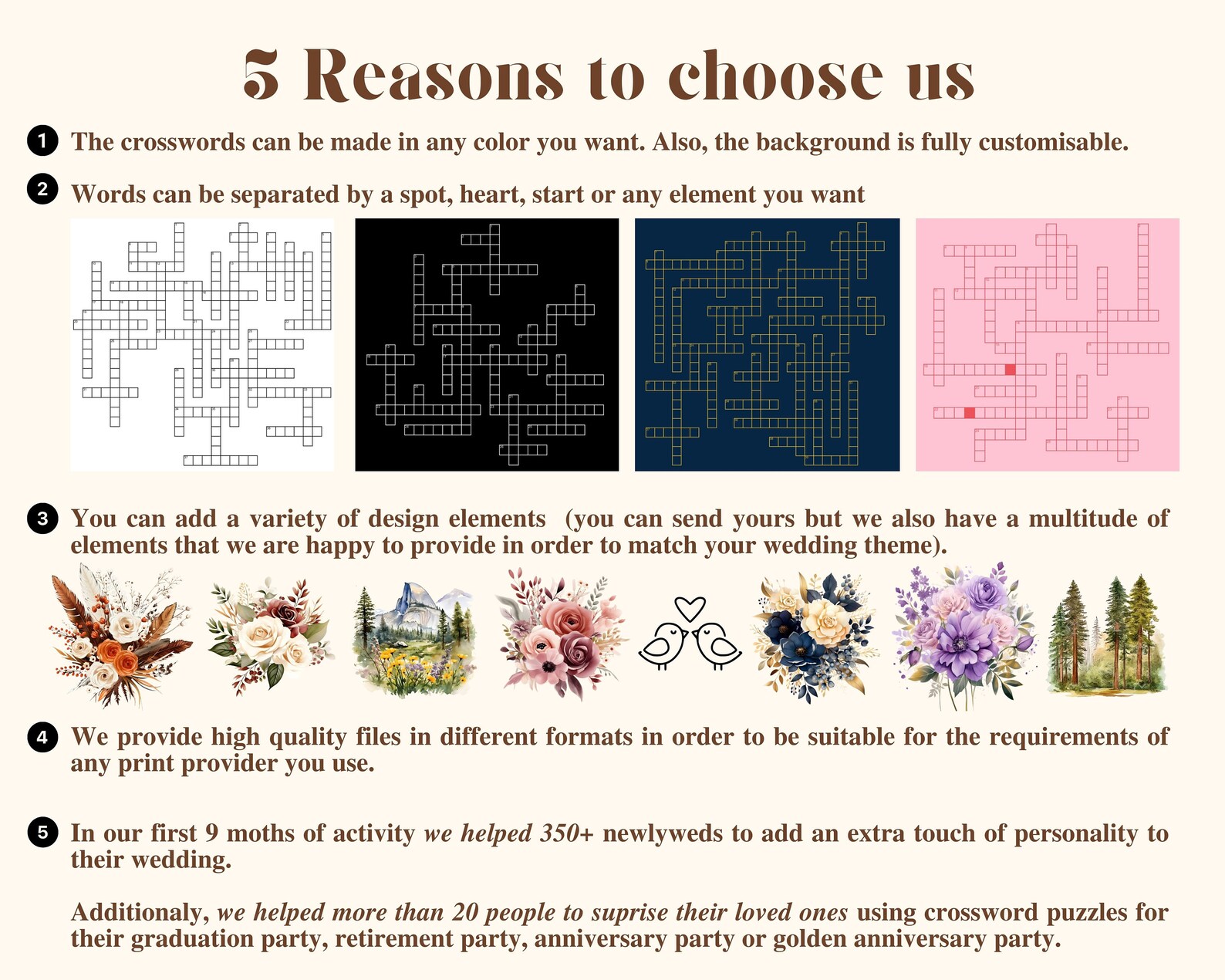 Custom Crossword Puzzle, Giant Crossword Puzzle, Sip & Solve Puzzle