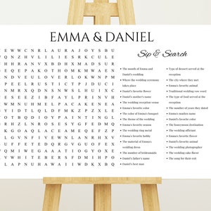 Custom Wedding wordsearch, Giant Wordsearch Puzzle, Sip & Search, Wedding Crossword, Extra Large Puzzle, Minimalist, Boho, Digital Delivery
