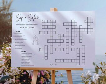Custom Wedding Crossword Puzzle, Sip and Solve Game (Digital Deliver)