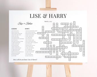 Custom Wedding Crossword Puzzle: Sip & Solve Game (Digital Deliver)