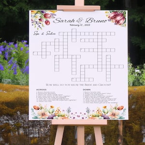 Custom Crossword Puzzle, Giant Crossword Puzzle, Sip & Solve Crossword Puzzle, Wedding Crossword Puzzle, Greenery, Boho, Digital Delivery