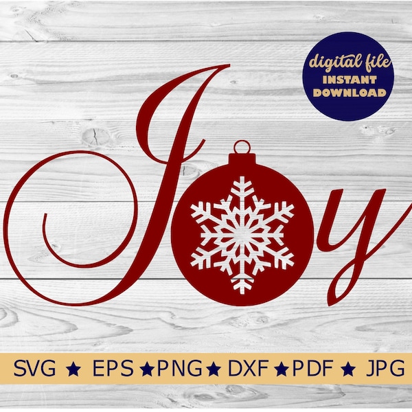 Joy Bauble SVG File / Commercial Use / Cricut Cut File / Silhouette Cut File / Christmas Gift / Family Gift / Christmas SVG