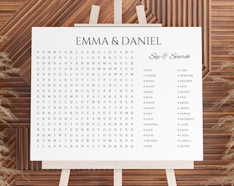 Custom Wedding Word Search Puzzle: Minimalist Boho (Digital Delivery)