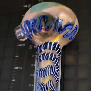 Ropes and Dots Gold Fumed Glass Spoon Pipe - Made in the USA