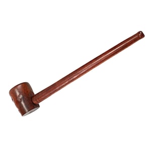 7 Inch Hand Carved Skull Face Wooden Tobacco Pipe