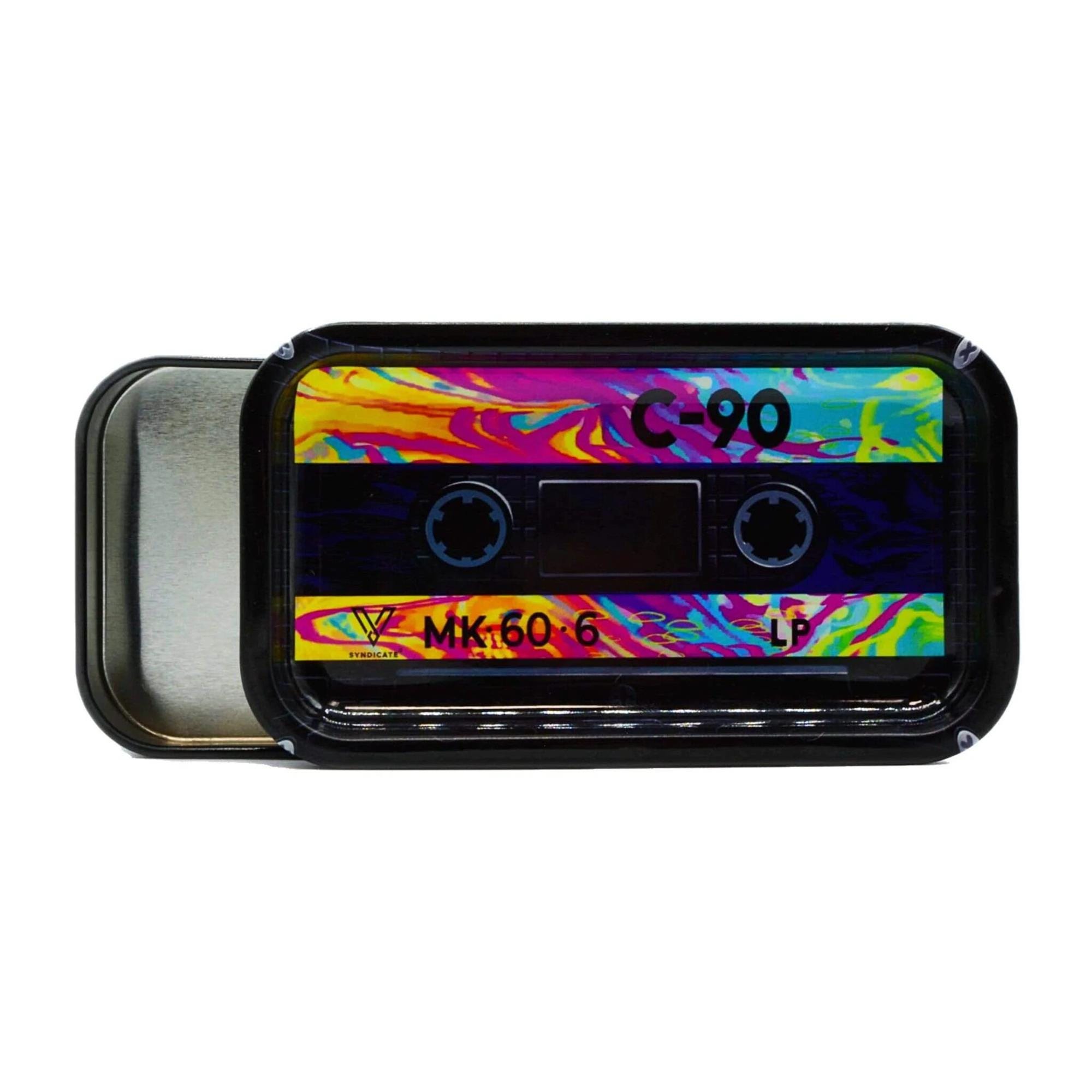 Retro Cassette Tape Themed Waterproof Rolling Tray Stash Box