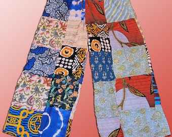 Wevez Hippie Patchwork Pants – Red & Blue Festival Vibes