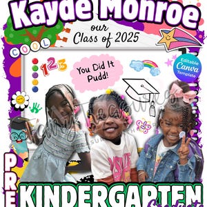 Editable Canva PreK/Kindergarten Graduation Template