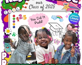 Editable Canva PreK/Kindergarten Graduation Template