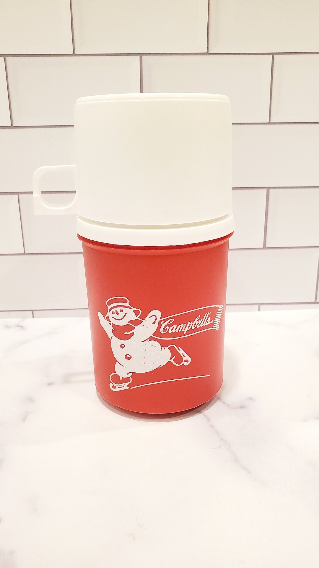 Vintage Campbell's Soup Snowman Thermos Etsy