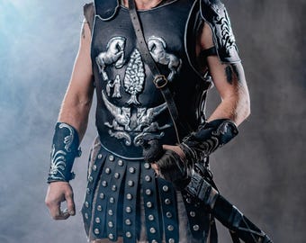 Gladiator Maximus costume; leather armor for LARP and Medieval events, handmade armour, Russell Crowe cosplay | Halloween costume