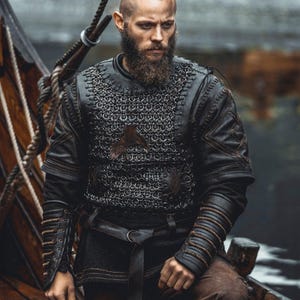 Ragnar Viking costume; cosplay leather armor for LARP and Medieval events, handmade armour, Vikings berserker armor | Halloween costume