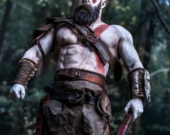 Kratos costume God of War; cosplay leather armor for LARP and Medieval events, handmade armour, Kratos God of War cosplay