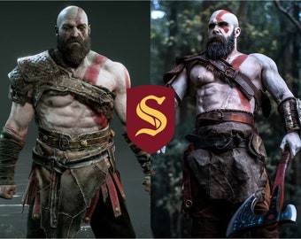 Disfraz de Kratos God of War; armadura de cuero de cosplay para