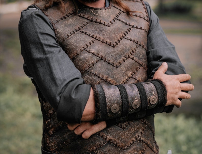 Ragnarson viking bracers Larp leather bracers larp armor larp accessories berserker armor dnd costume fantasy cosplay image 5