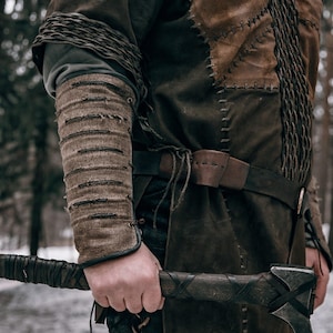 Viking leather bracers