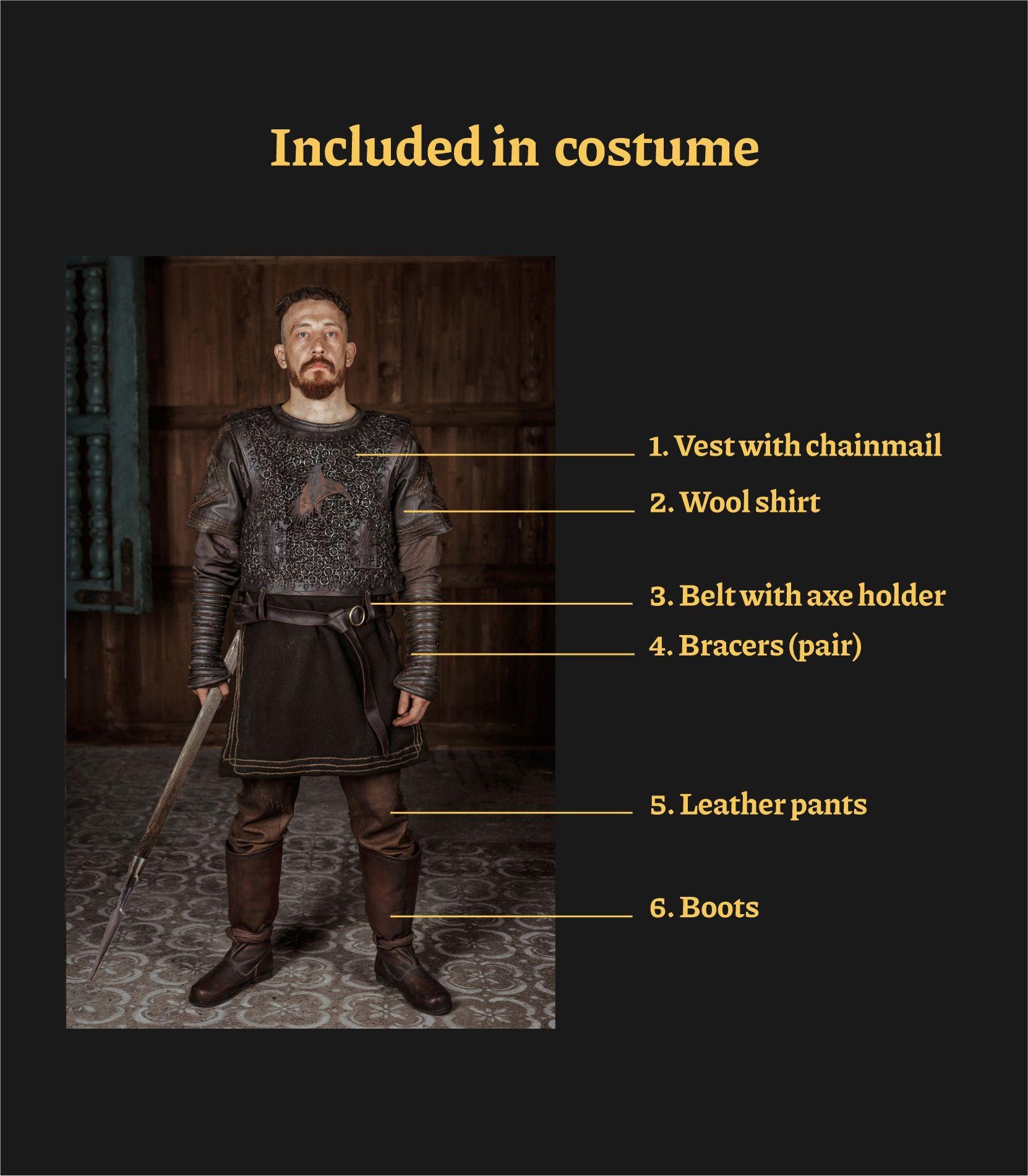 Ivar Viking Costume Cosplay Leather Armor for LARP and 