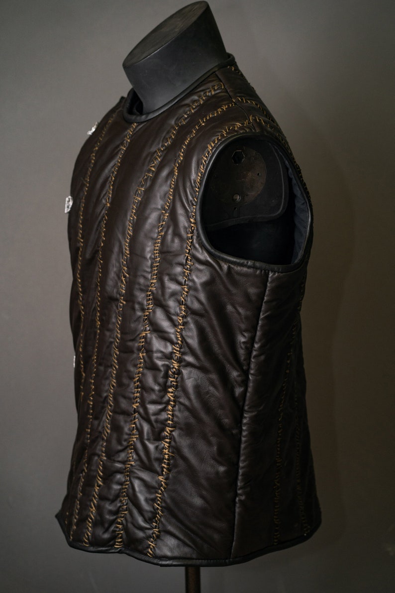 Valhalla Leather Vest assassin Cosplay Dark Brown Leather Etsy
