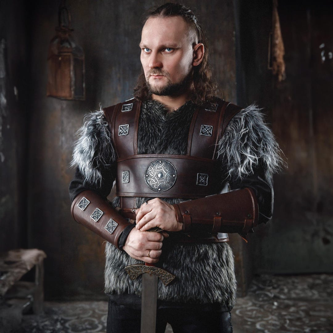 Uhtred Leather Vest, Cosplay Last Kingdom Armor for LARP and