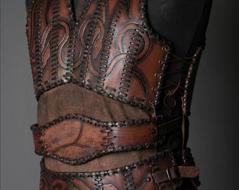 Lagertha leather vest, viking armor for LARP and Medieval events, handmade fantasy celtic armor, Vikings cosplay costume | Halloween costume
