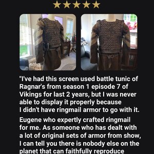 Ragnar leather vest with with chainmail, viking armor for LARP and Medieval events, handmade fantasy armor, Vikings cosplay image 16