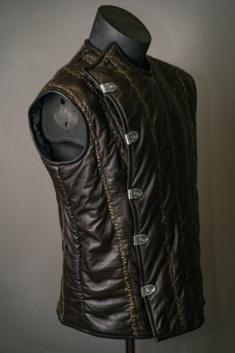Valhalla Leather Vest assassin Cosplay Dark Brown Leather Etsy