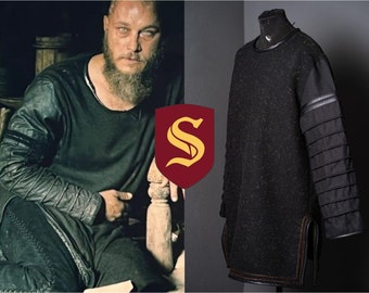 Ragnar wool tunic, cosplay black wool tunic for LARP and Medieval events, handmade Viking armor | Halloween costume