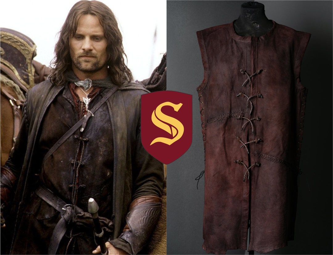 Aragorn Strider Vest lord of the Rings, Cosplay Leather Vest for LARP