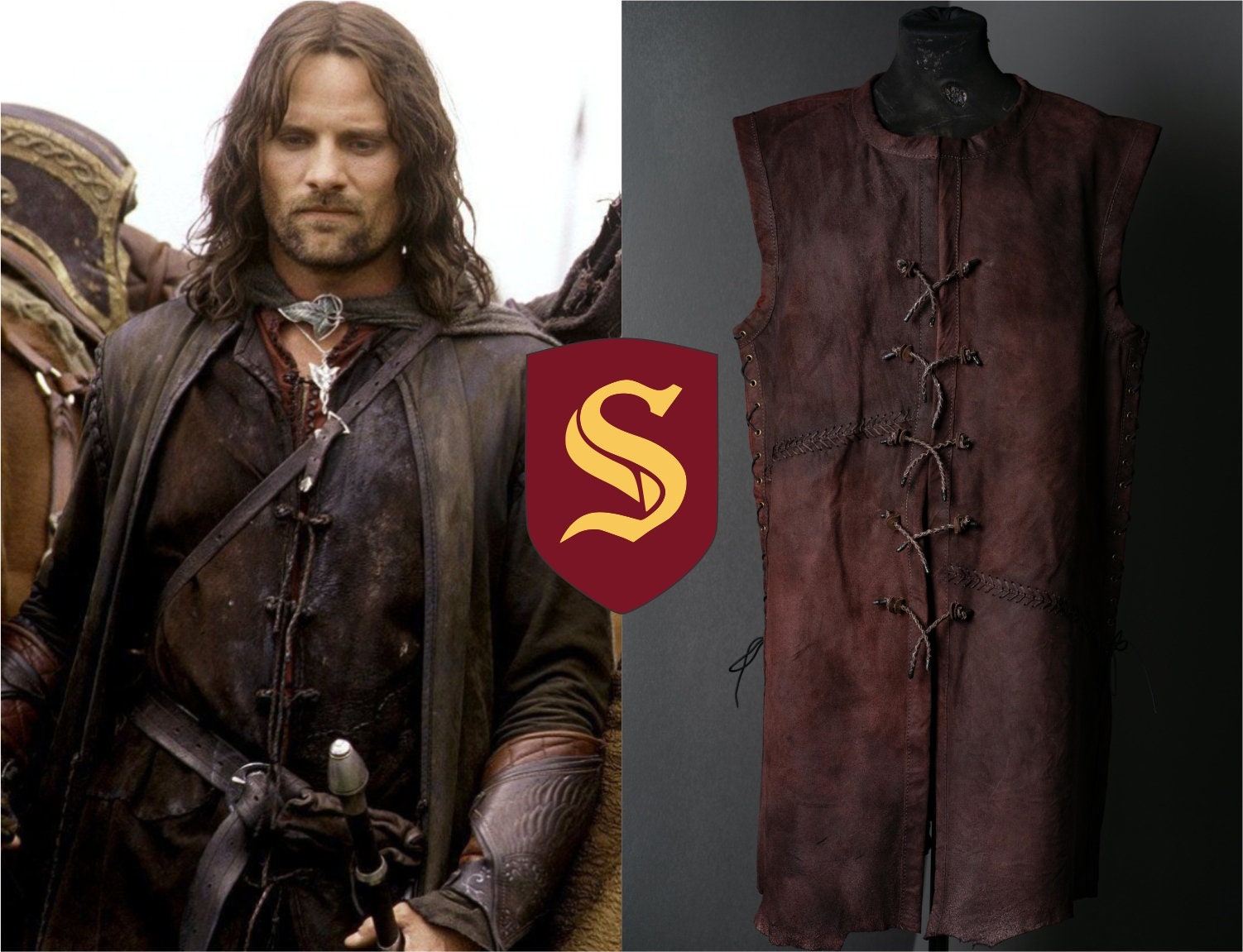 Aragorn Strider Vest lord of the Rings, Cosplay Leather Vest for LARP and  Medieval Events, Handmade Aragorn Armor LOTR, -  Canada