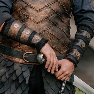 Ragnarson viking bracers Larp leather bracers larp armor larp accessories berserker armor dnd costume fantasy cosplay image 2