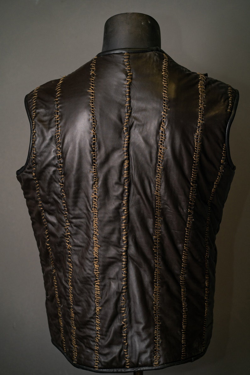 Valhalla Leather Vest assassin Cosplay Dark Brown Leather Etsy