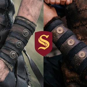 Ragnarson viking bracers Larp leather bracers larp armor larp accessories berserker armor dnd costume fantasy cosplay image 1
